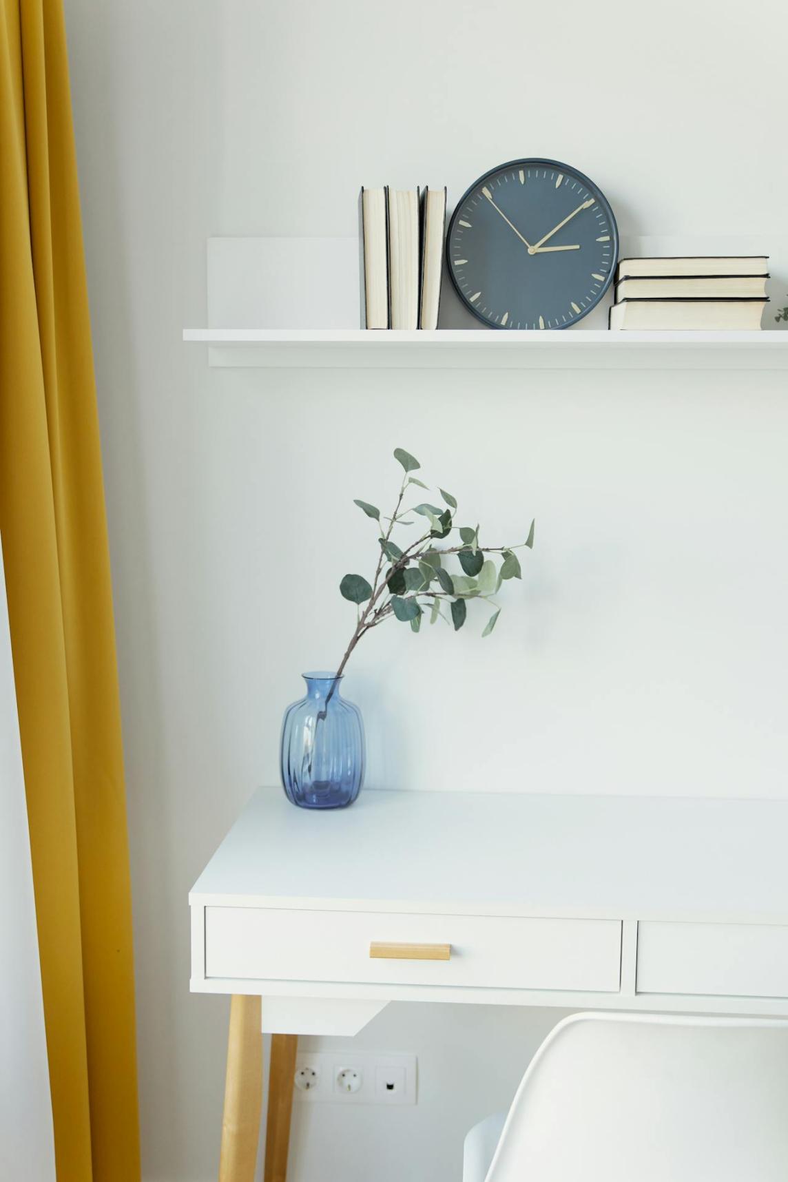 Nordic White Writing Desk left side